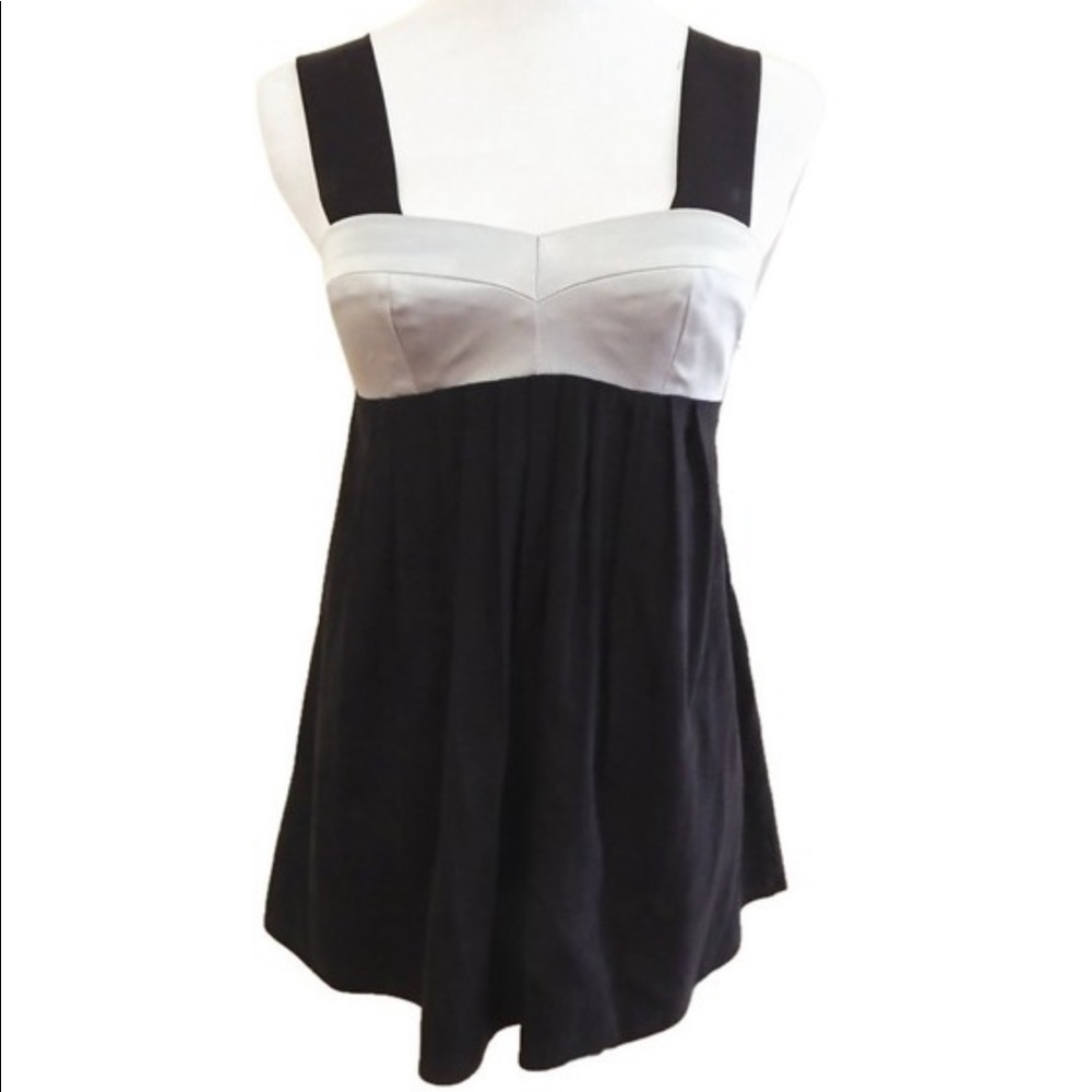 Amanda AU Uprichard Black/Silver Babydoll Top Sz P